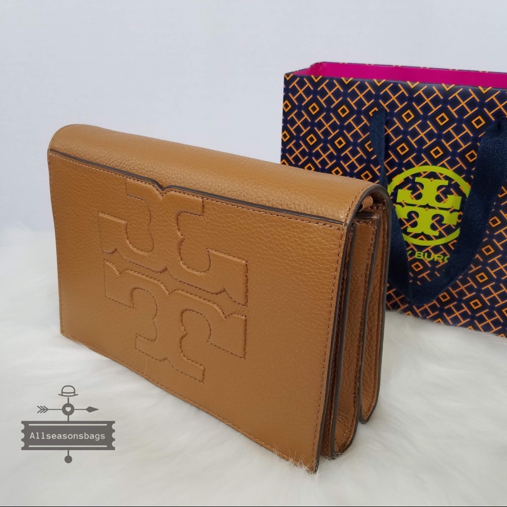 NWT Tory Burch T Bombe Large Crossbody Bark Clutch - Picture 2 of 8